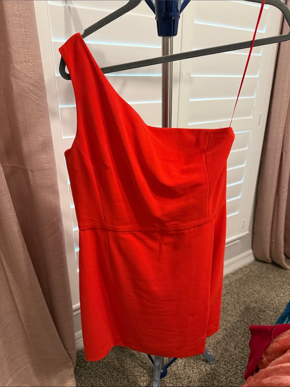 French Connection Red One-Shoulder Cocktail Dress